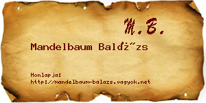 Mandelbaum Balázs névjegykártya