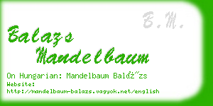 balazs mandelbaum business card